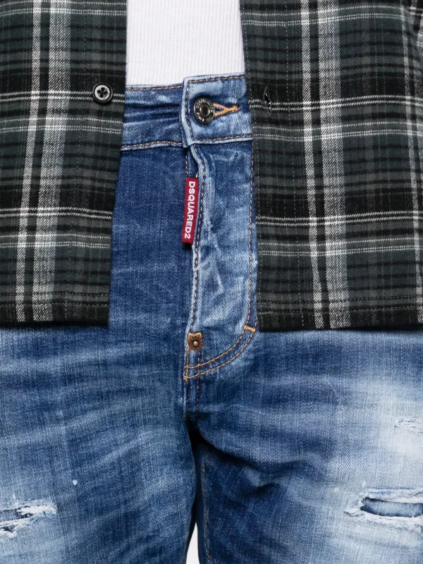 DSQUARED2 ダメージ ジーンズ | ブルー | FARFETCH JP