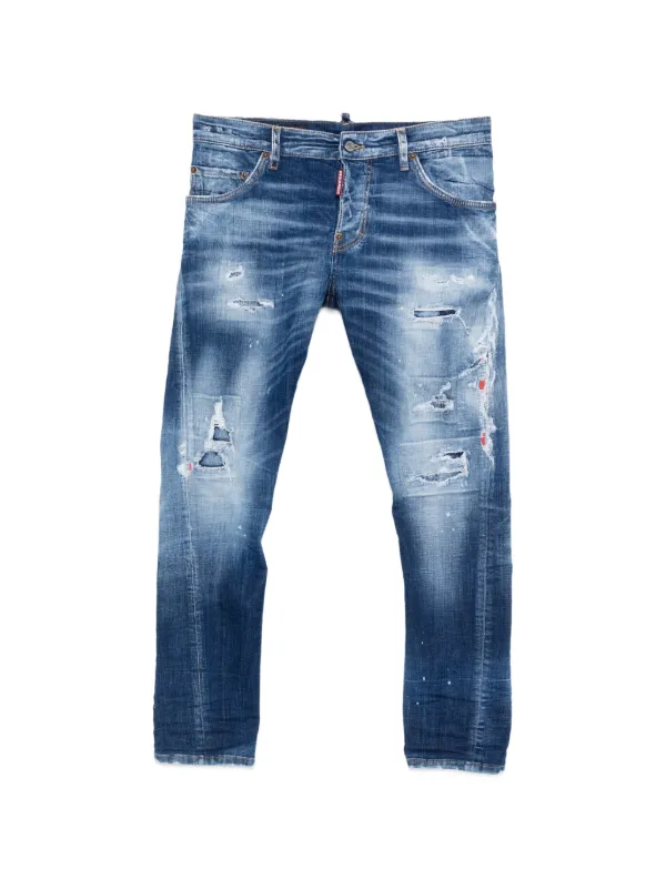 DSQUARED2 ダメージ ジーンズ | ブルー | FARFETCH JP