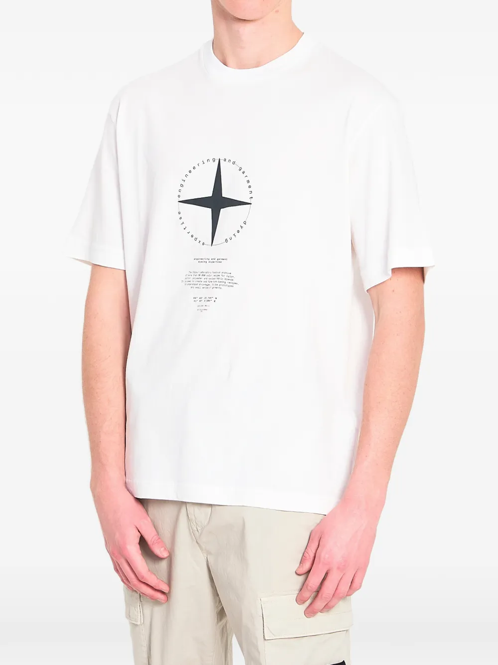 Stone Island T-shirt met ronde hals Wit
