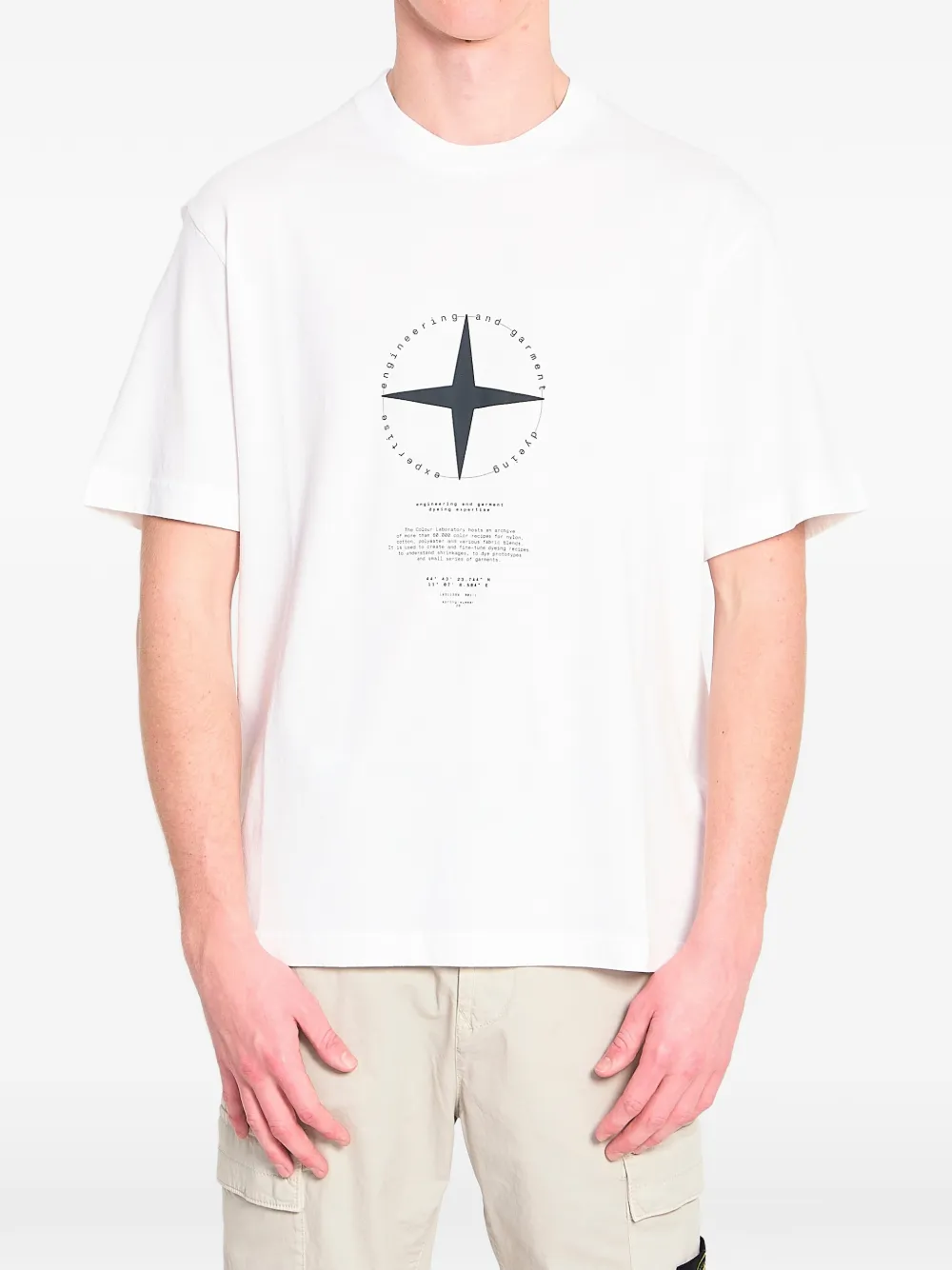 Stone Island printed crew neck T-shirt - Bianco