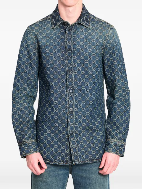 Gucci gg jacquard denim shirt