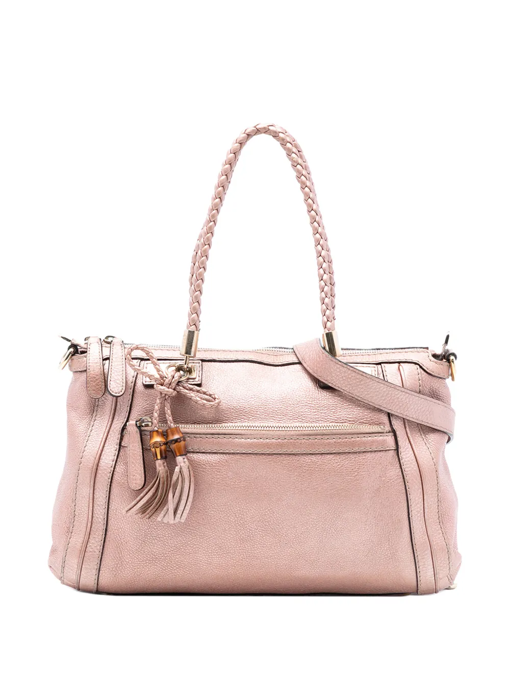 Gucci Pre-Owned 2016-2025 Metallic Pebbled Calfskin Bella satchel - Rosa