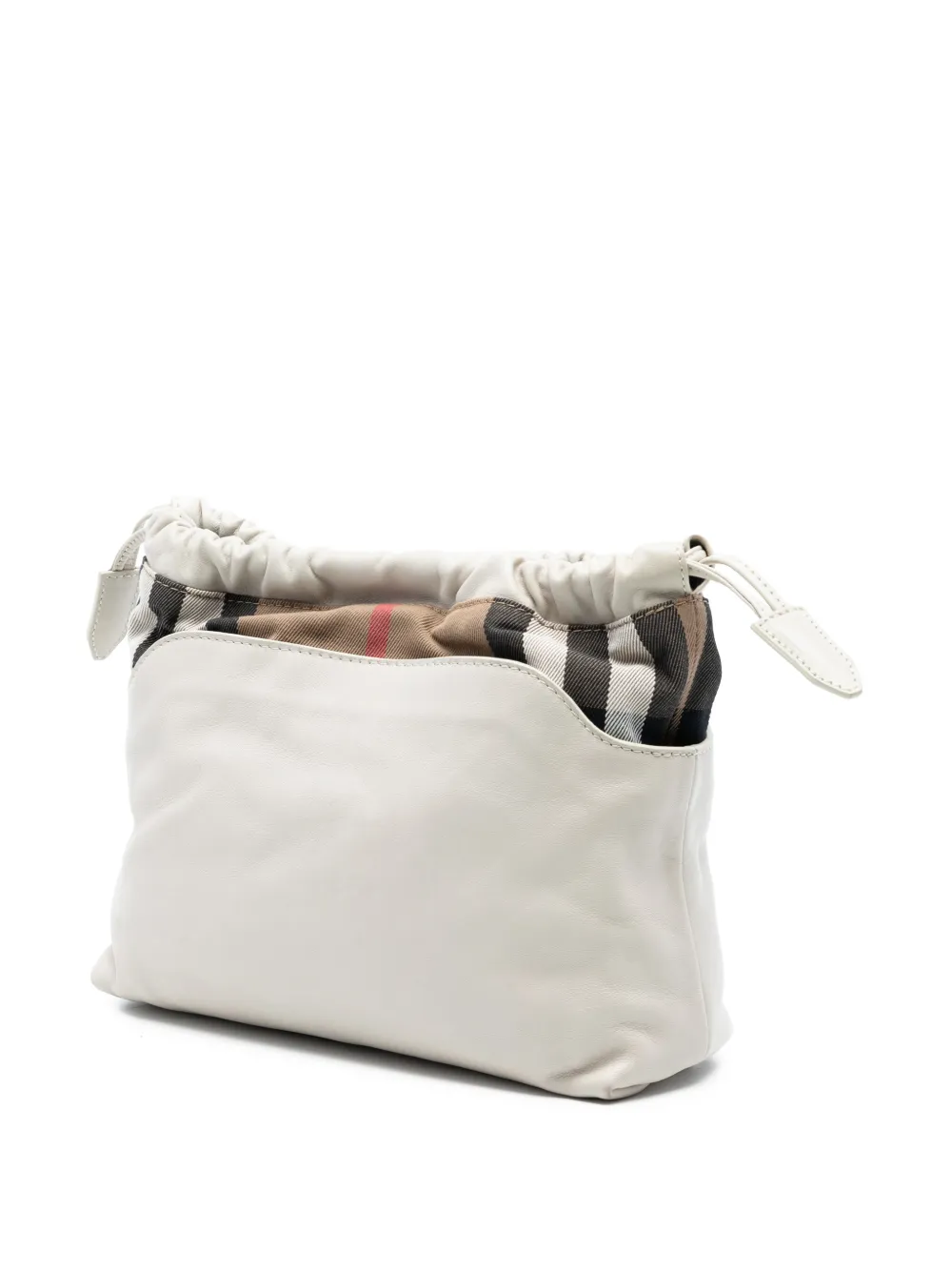  Burberry Pre-owned Borsa A Tracolla Little Crush In Tela House Check E Pelle Di Vitello 2000-2017 - Bianco 