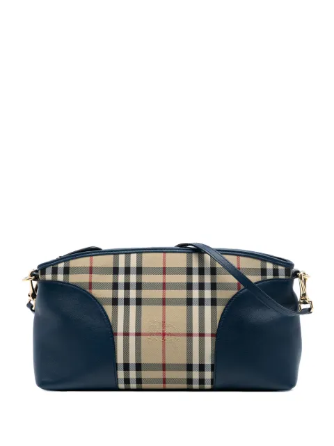 Burberry Pre-Owned 2000-2017 スモール ヘイマーケットチェック キャンバス&レザー チチェスター ショルダーバッグ