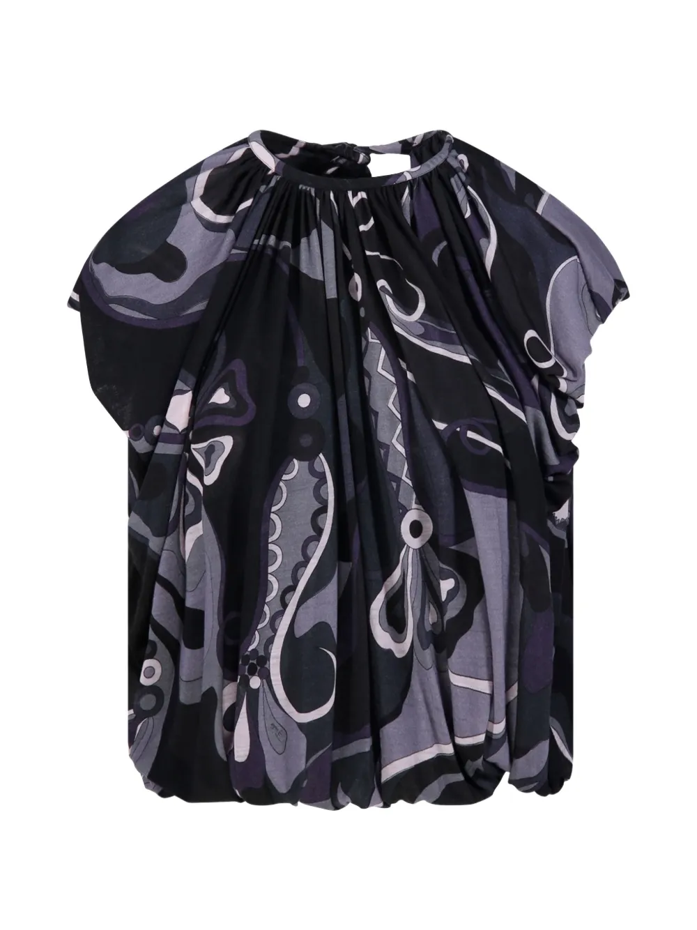 PUCCI tie-fastening printed top - Nero