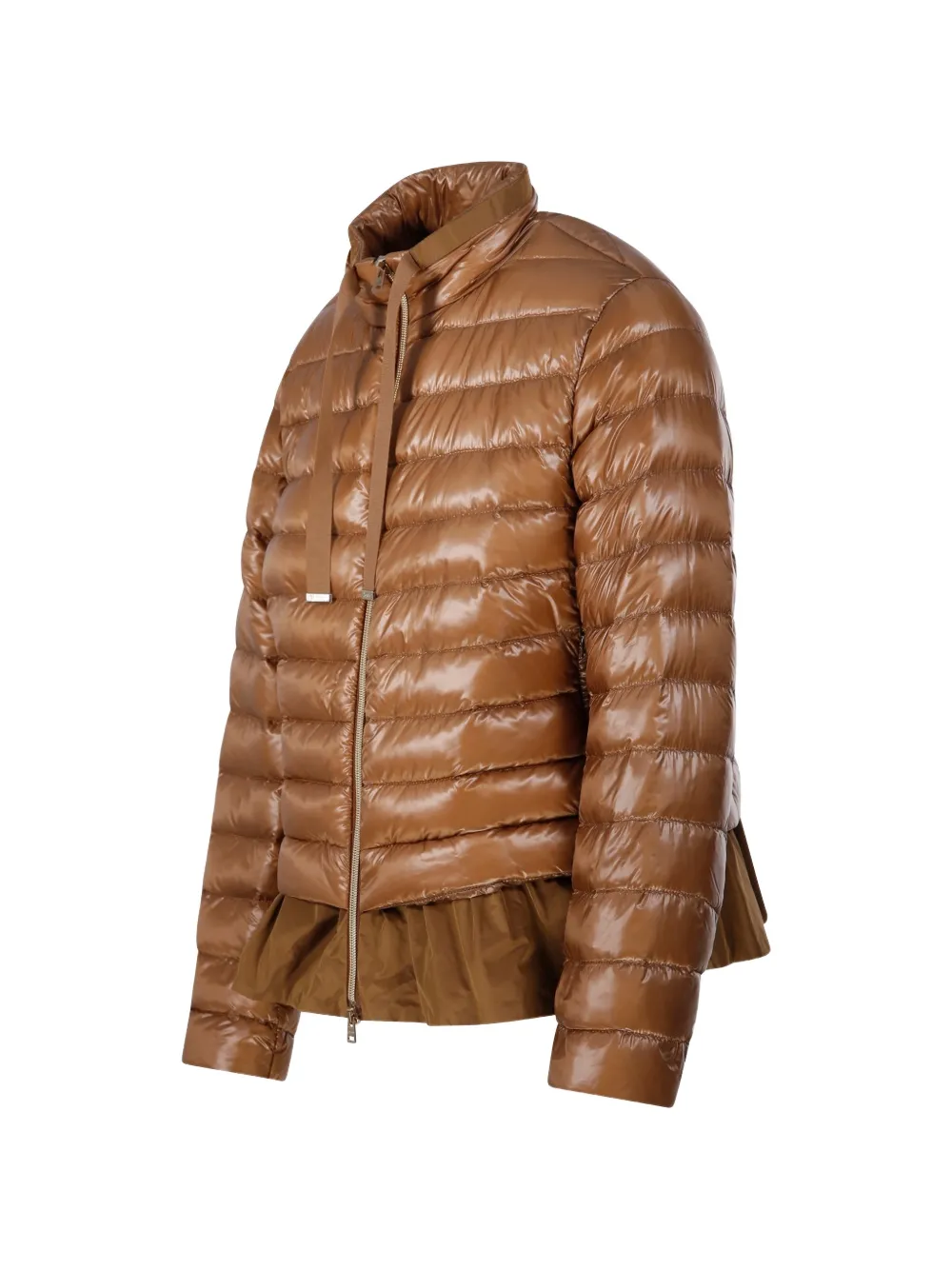  Herno Ruffled Puffer Coat - Brown 
