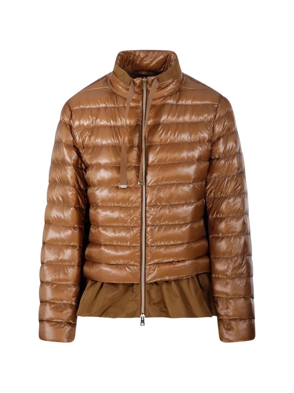 Herno ruffled puffer coat - Brown