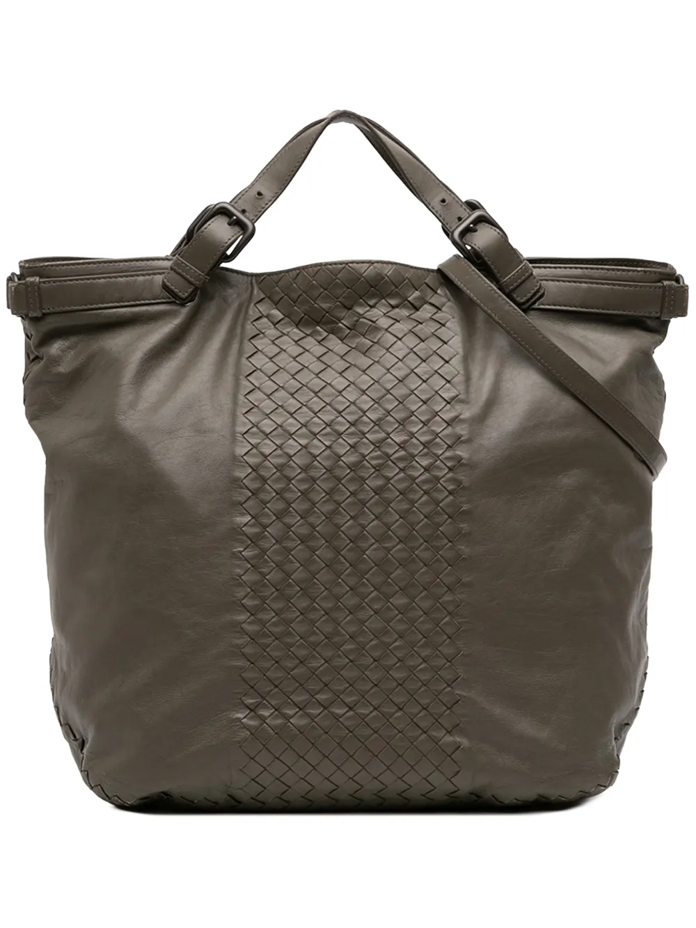 Bottega Veneta Pre-Owned 2012-2025 Intrecciato Trimmed Nappa satchel - Marrone