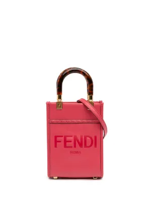 Fendi Pre-Owned 2010-2026 ミニ ズッカ エンボスレザー サンシャイン