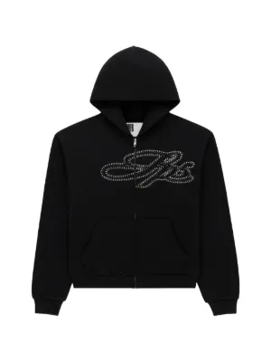 スパイダー　ライトストーンパーカー　シール付き PSYNYXXスパイダーラインストーン2wayジップパーカー サブカル