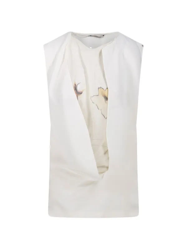 Sportmax Floral-print Top in Neutrals