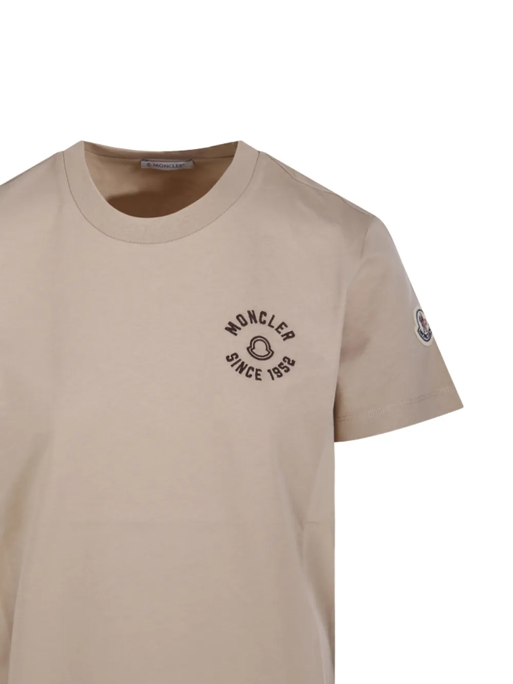 Moncler T-shirt met logodetail Beige