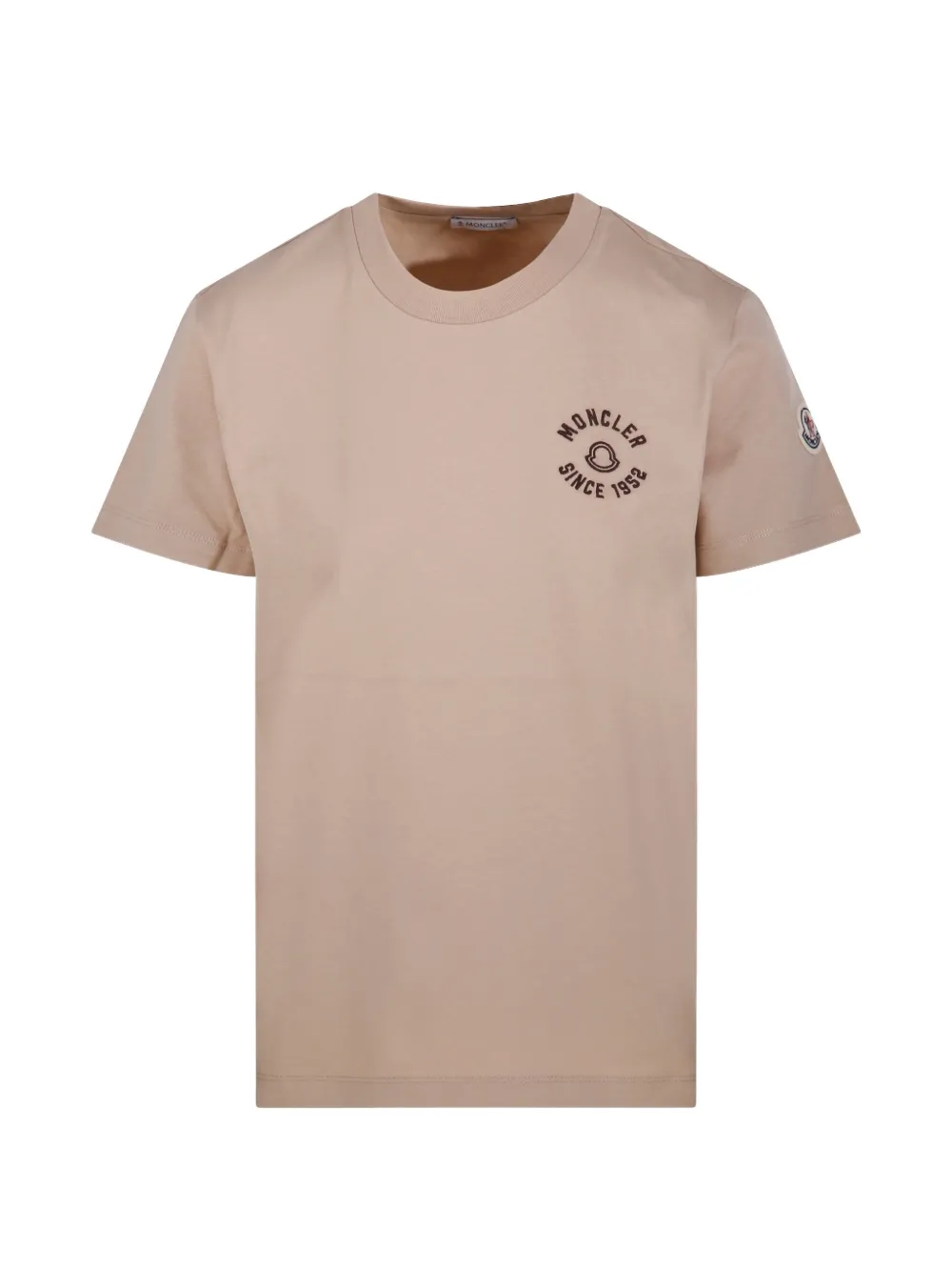 Moncler T-shirt met logodetail Beige