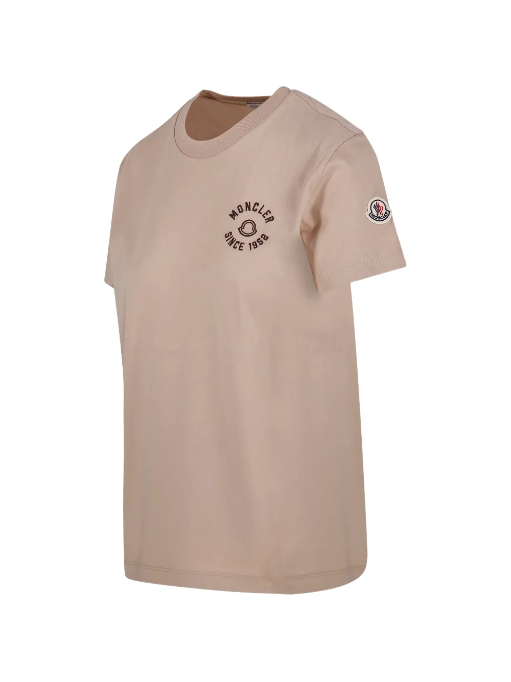Moncler T-shirt met logodetail Beige