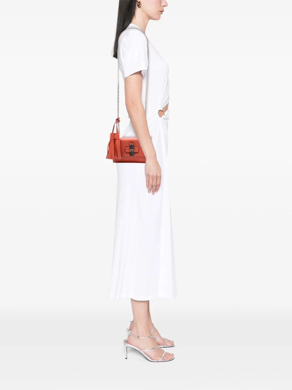Gucci Pre-owned 2016-2026 Small Leather Miss Bamboo Crossbody Bag in Orange, view 2