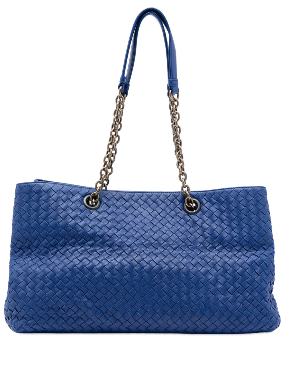 Bottega Veneta Pre-Owned 2012-2026 Large Nappa Intrecciato Double Chain tote bag - Blu