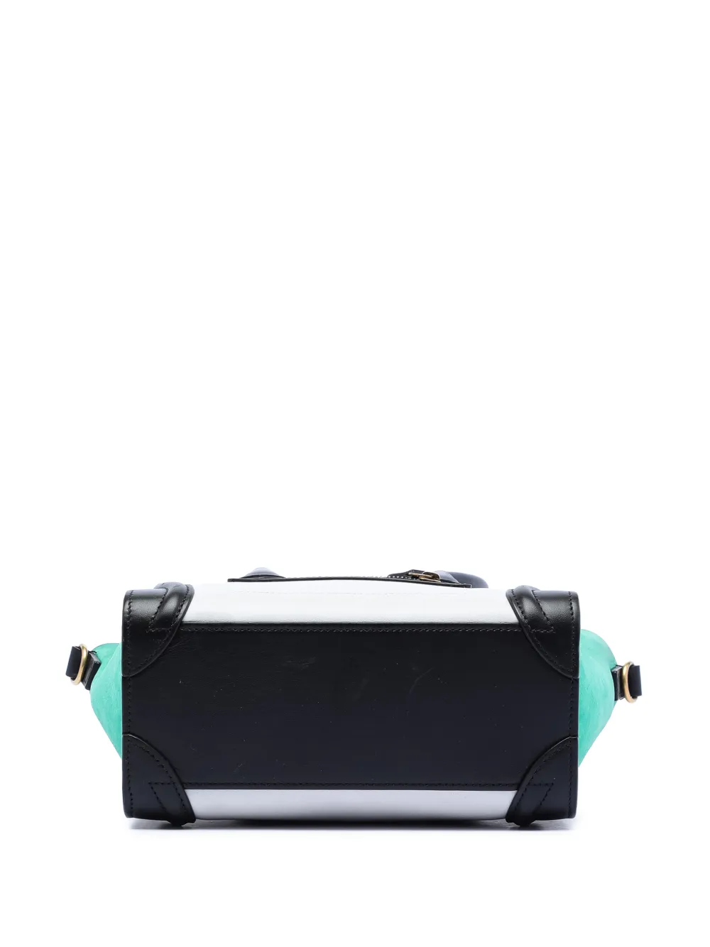 2015 Nano Tricolor Leather Luggage Tote Satchel