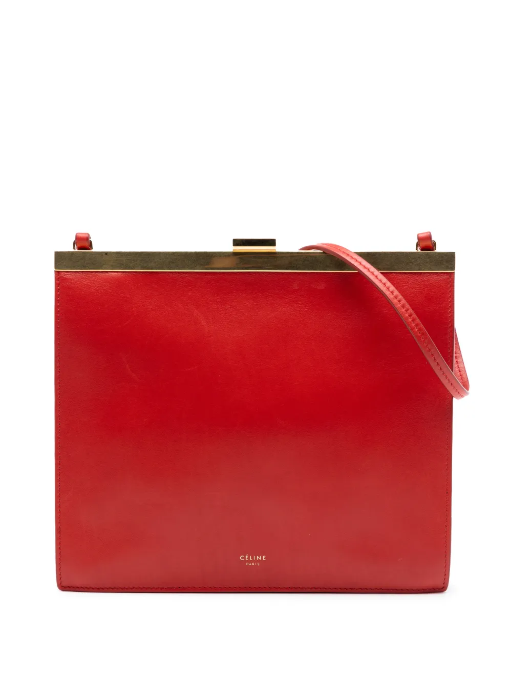 Celine Pre-Owned 2017 Mini Smooth Calfskin Clasp Bag crossbody bag - Rosso