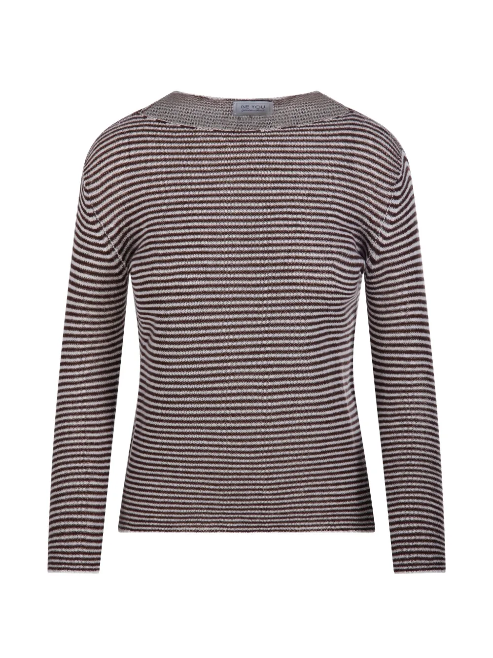 Beyou Striped-pattern Sweater In Brown