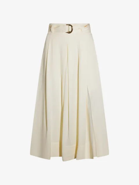 TWINSET buckle-belt pleated midi skirt