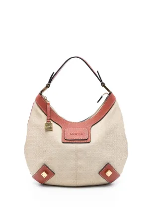 Loewe Pre-Owned 2008 Anagram Canvas New Road Hobo Bag | Brown 