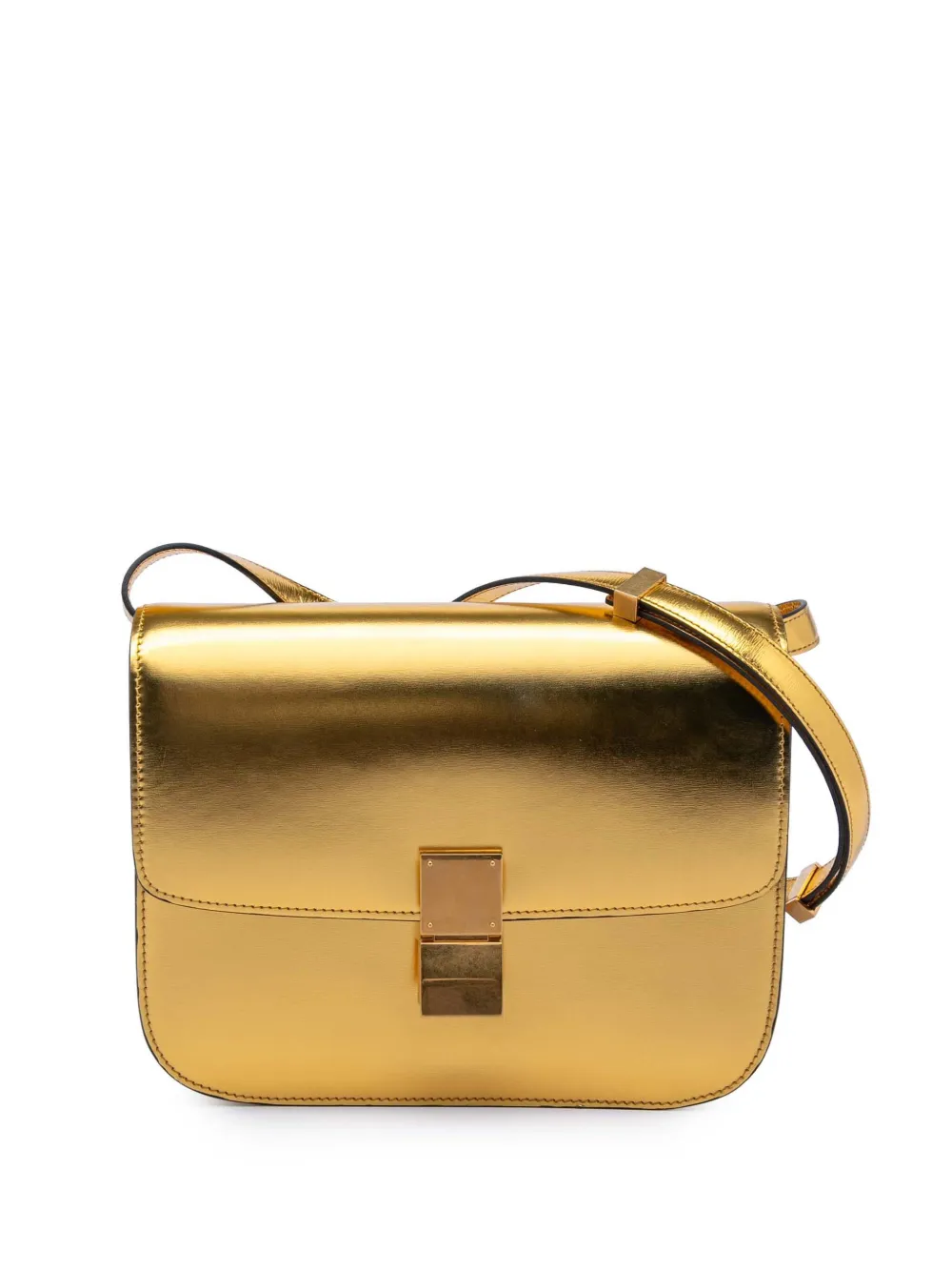 Celine Pre-Owned 2000-2025 Medium Calfskin Classic Box crossbody bag - Oro