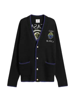 Casablanca リブニット カーディガン | ブラック | FARFETCH JP