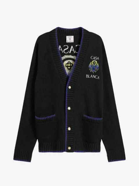 Casablanca cardigan med lomme og tryk