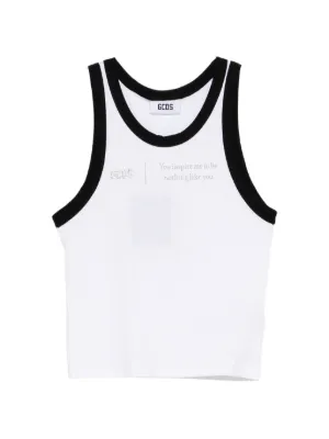 洗練されたデザイン　DIESEL T-ANKY-TAIL-S1 　M Women's Crop top with wrap-around laces | White | Diesel