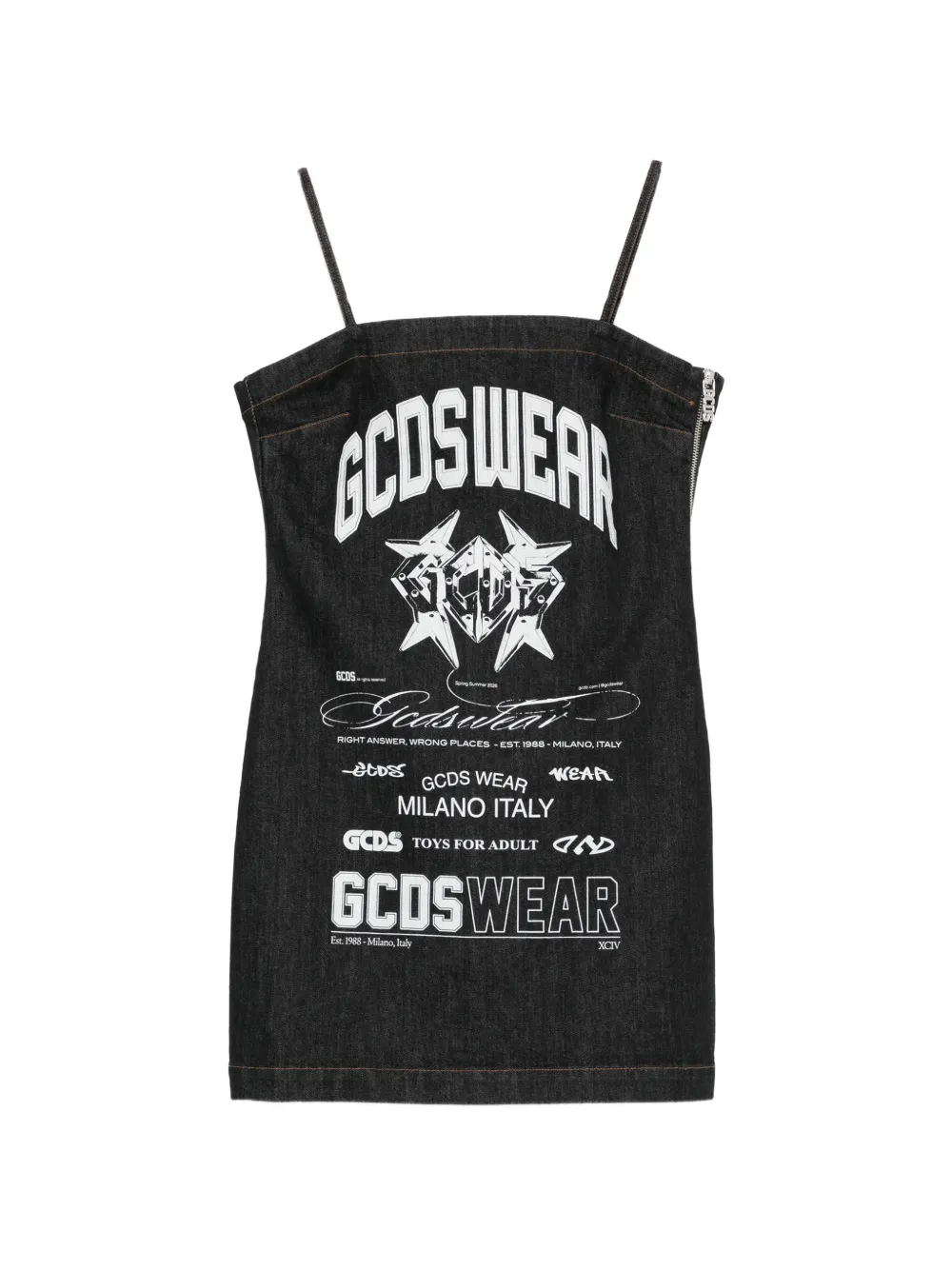 GCDS History printed mini dress - Blau