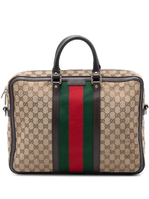 Gucci Pre-Owned 2016-2026 GG Canvas Web Briefcase business bag