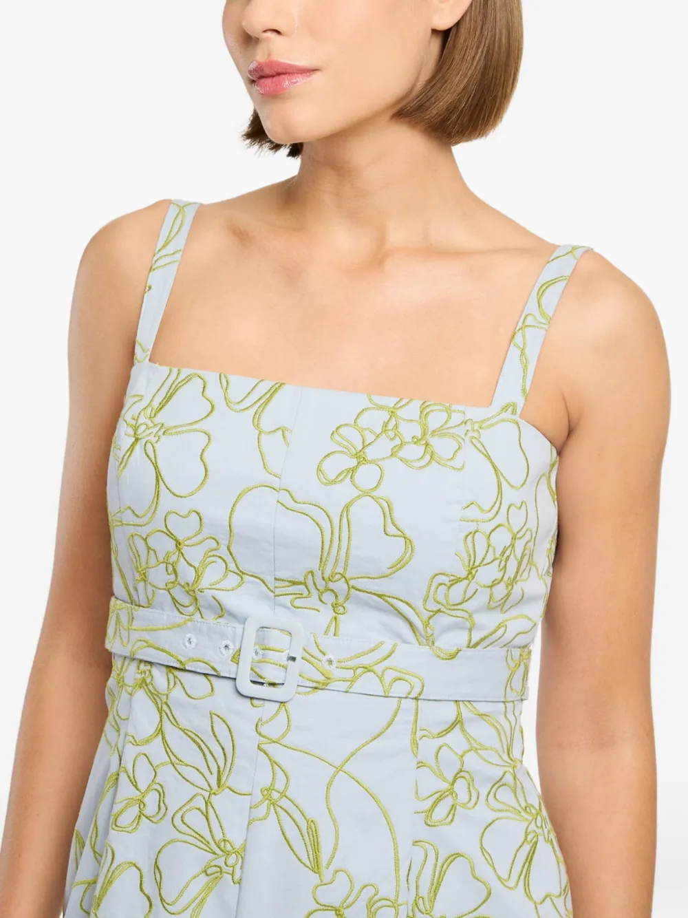 Cinq A Sept Tonya mini-jurk met geborduurde bloemen Blauw
