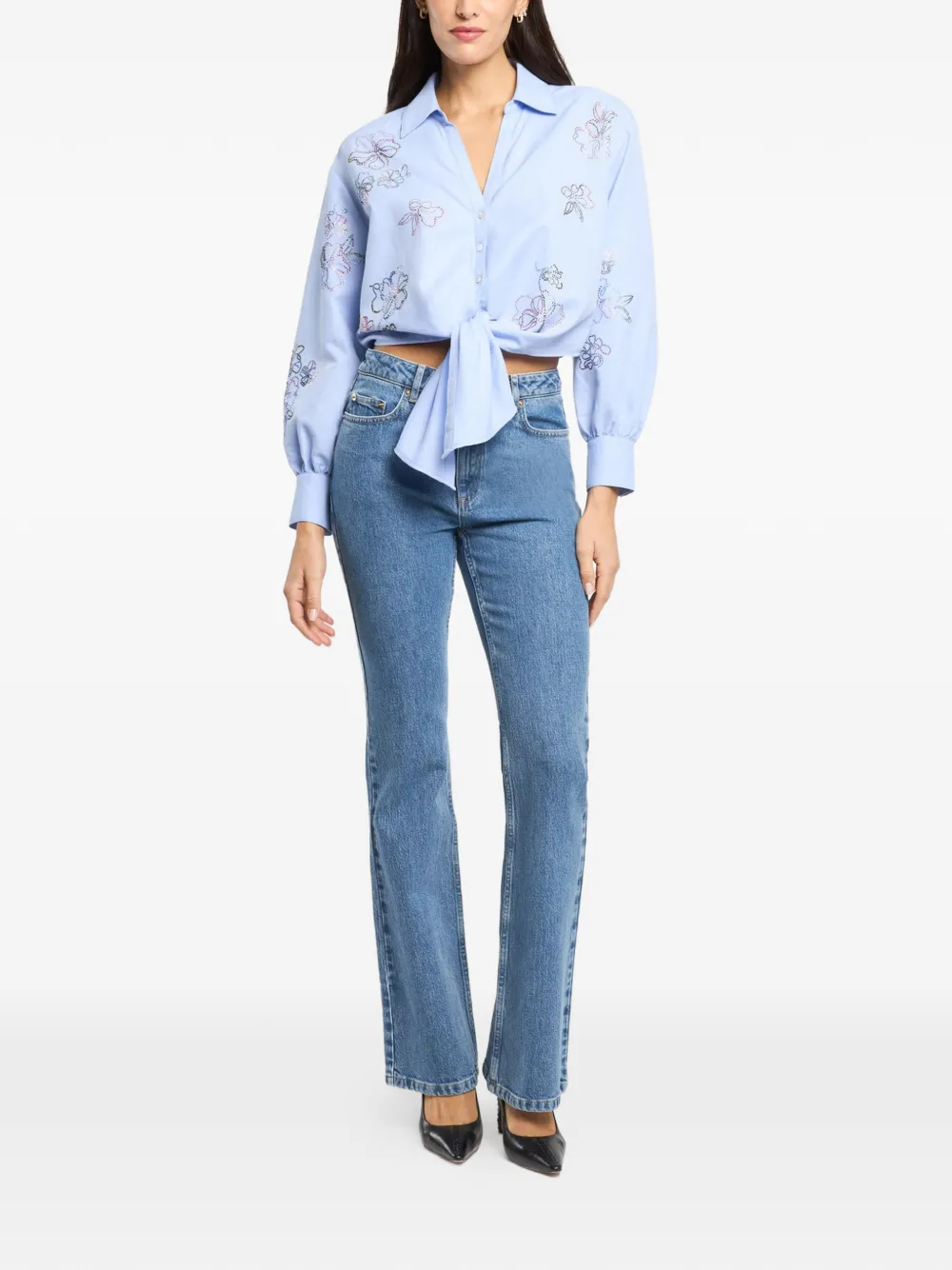 Cinq A Sept Marianna Floral Tie Shirt - Blue 