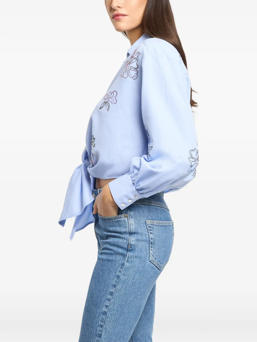  Cinq A Sept Marianna Floral Tie Shirt - Blue 