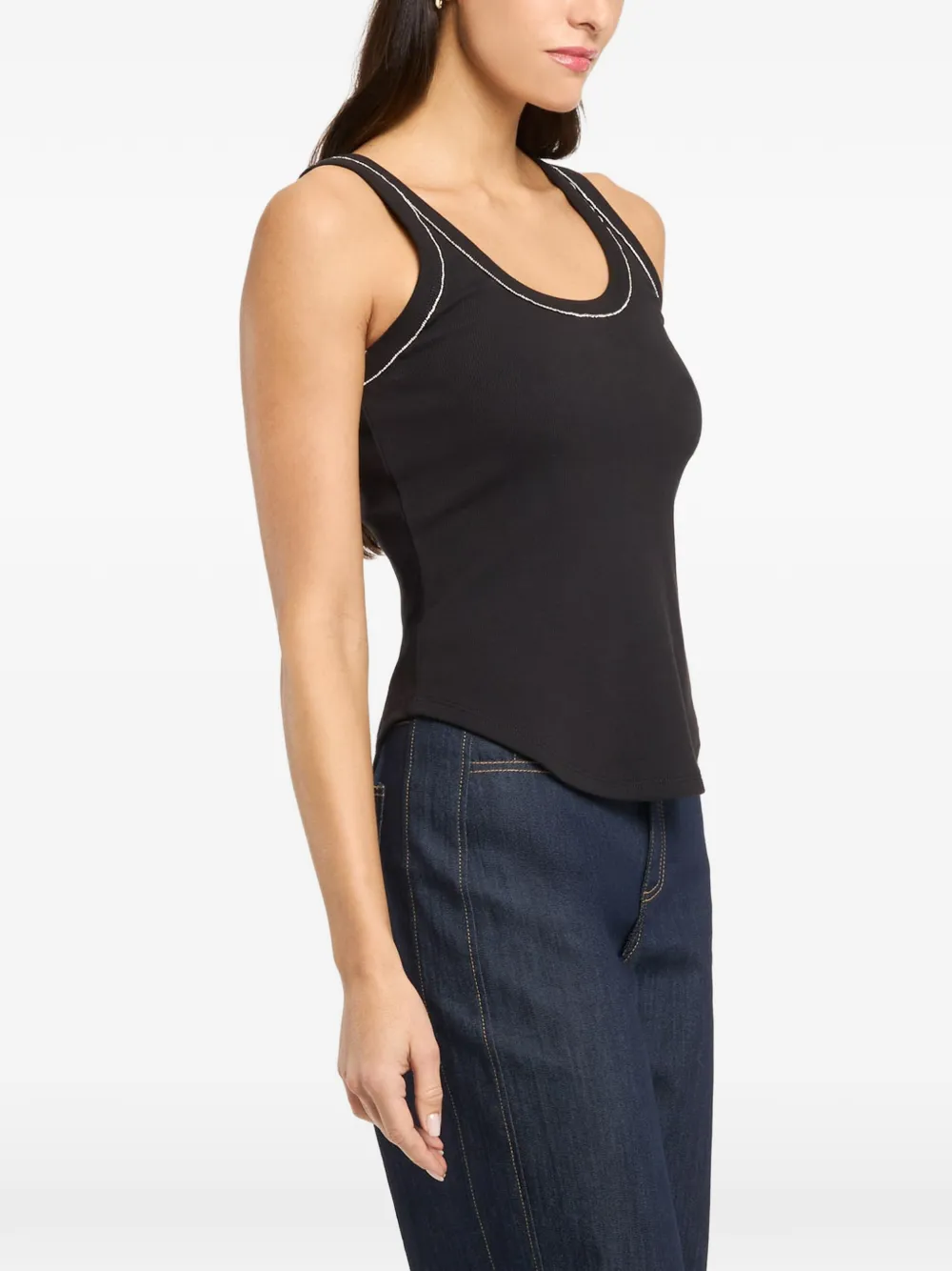 Cinq A Sept Quenta verfraaide tanktop Zwart