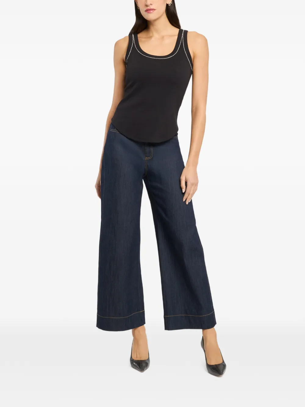 Cinq A Sept Quenta verfraaide tanktop Zwart