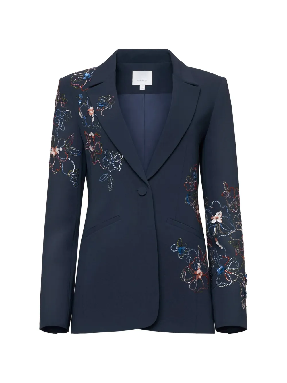 Cinq A Sept Karlie floral-detail blazer - Blu
