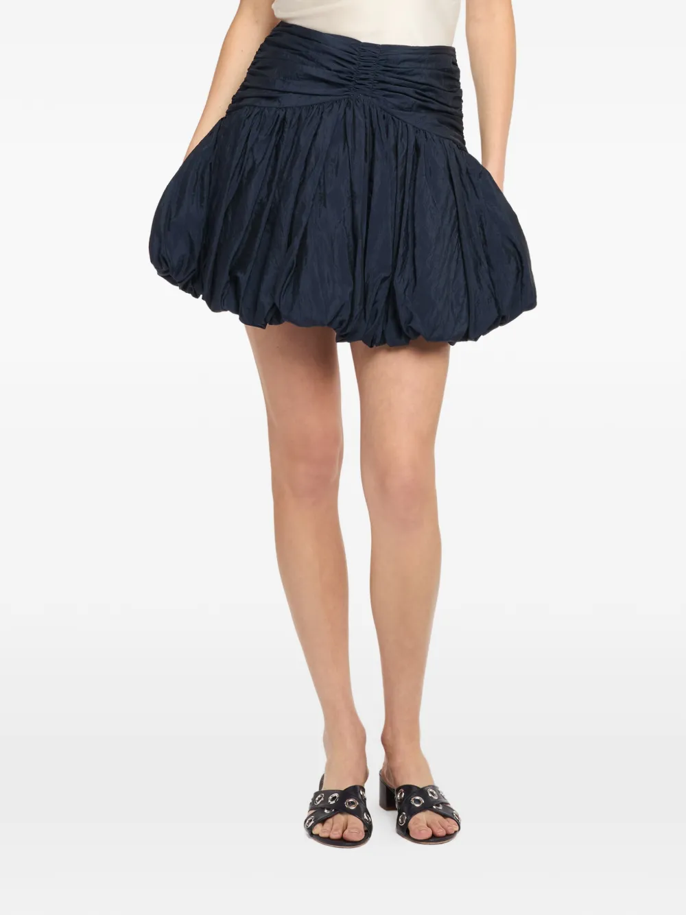 Cinq A Sept Kaldi ballonrok met ruches Blauw