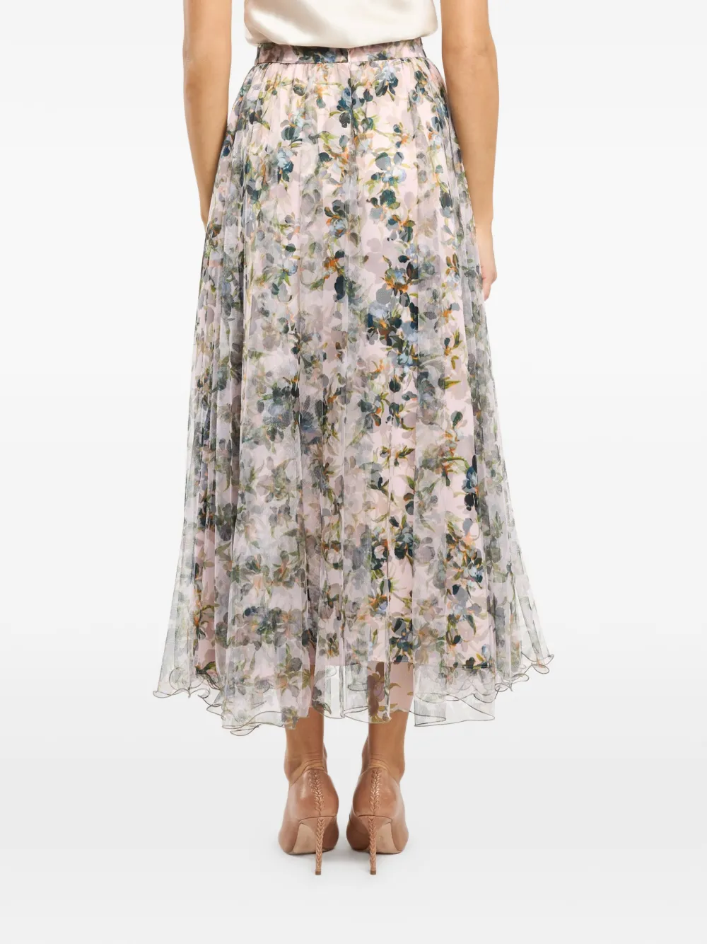  Cinq A Sept Sofia Floral Midi Skirt - Pink 