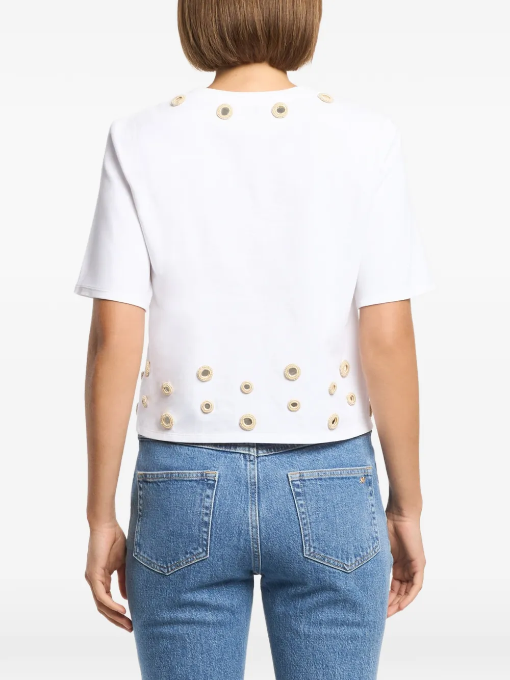 Cinq A Sept Bessy T-shirt verfraaid met gehaakte details Wit