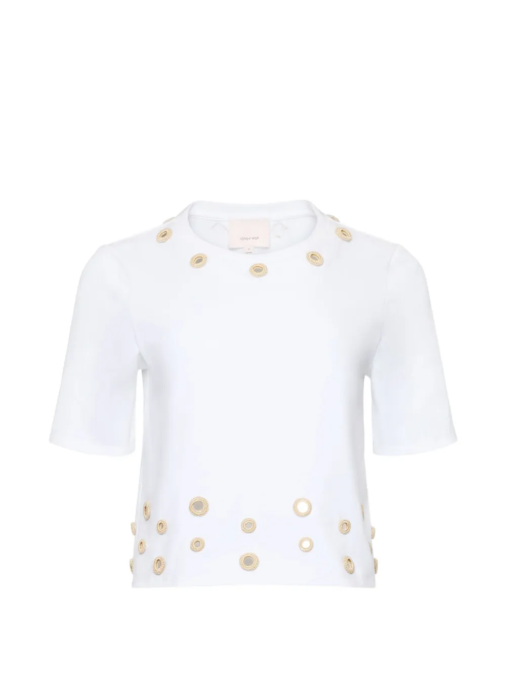 Cinq A Sept Bessy crochet-embellished T-shirt - Bianco