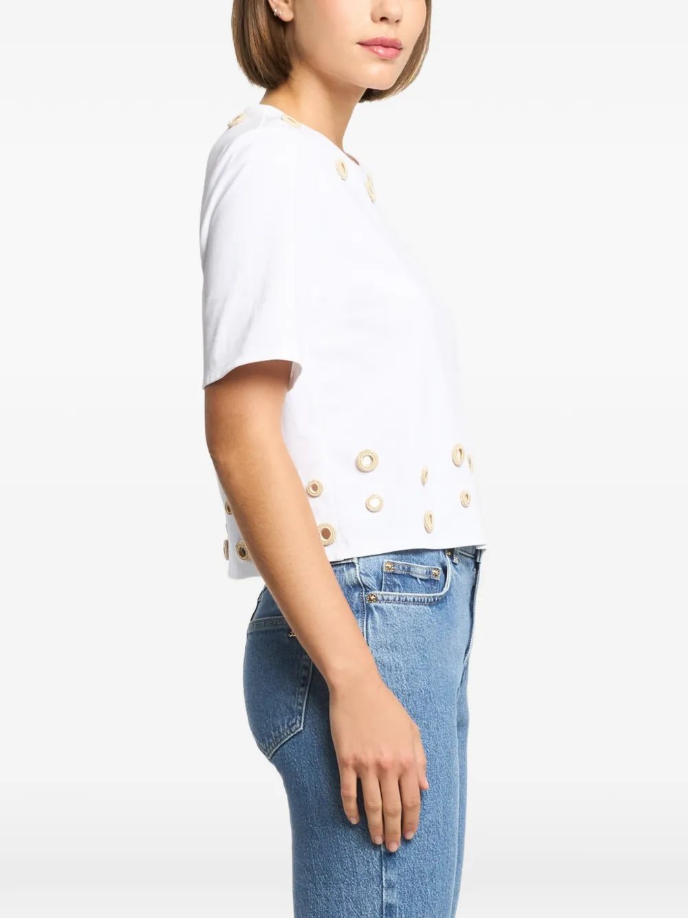 Cinq A Sept Bessy T-shirt verfraaid met gehaakte details Wit