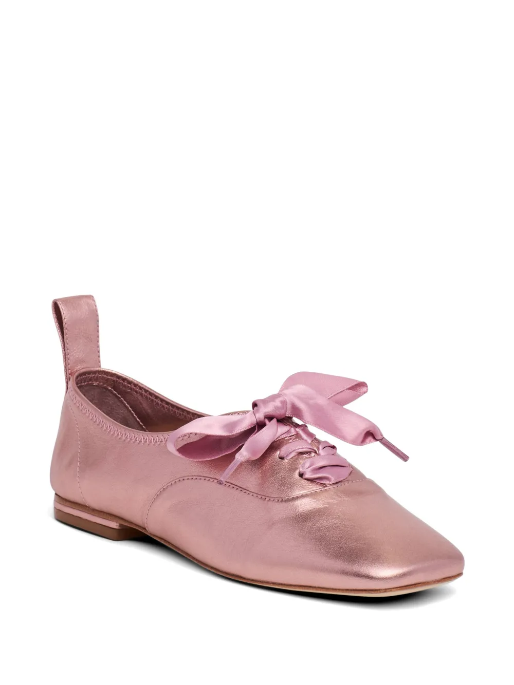  Cinq A Sept Christina Metallic Flat Pumps - Pink 