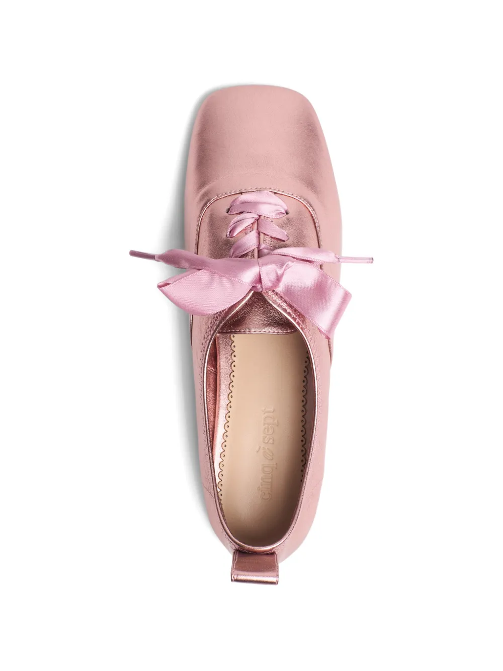  Cinq A Sept Christina Metallic Flat Pumps - Pink 
