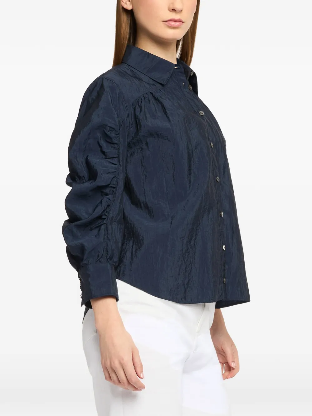 Cinq A Sept Lazo blouse met ruches Blauw