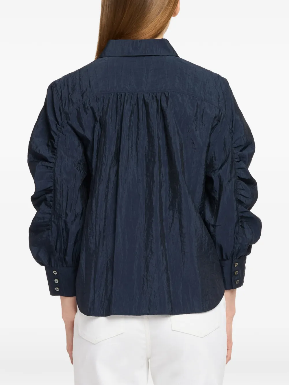 Cinq A Sept Lazo blouse met ruches Blauw