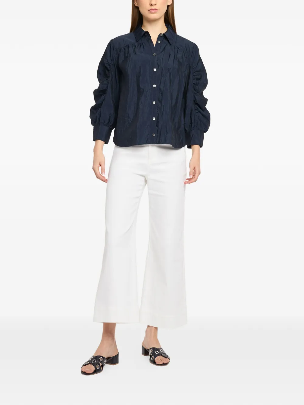 Cinq A Sept Lazo blouse met ruches Blauw