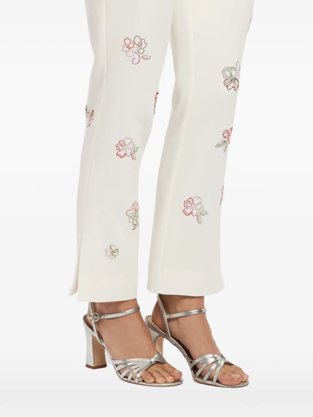 Cinq A Sept Kerry cropped broek met bloemendetail Beige