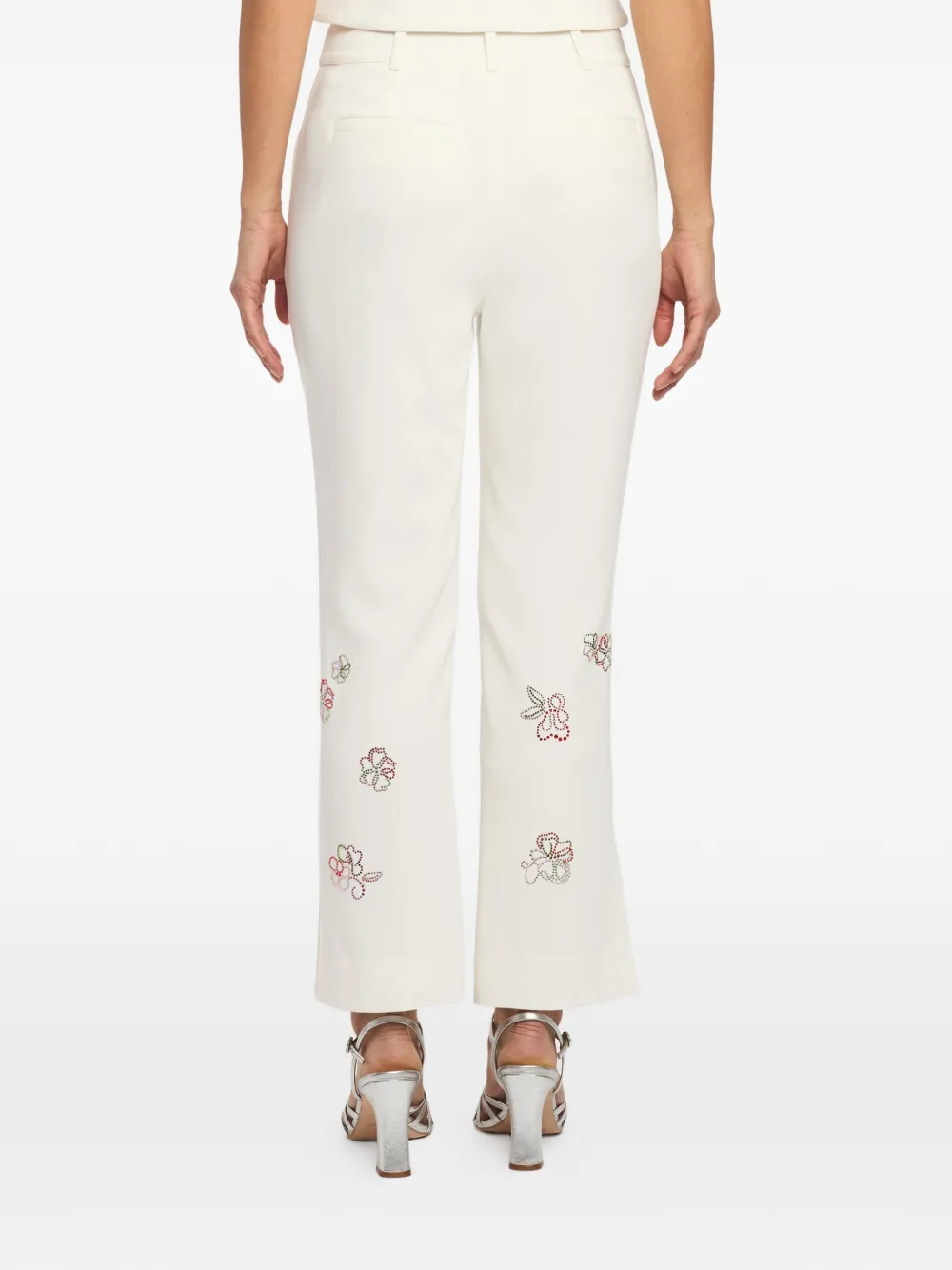 Cinq A Sept Kerry cropped broek met bloemendetail Beige