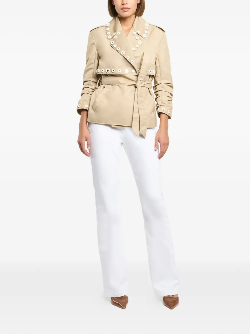 Cinq A Sept Yates korte trenchcoat Beige